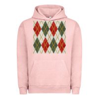 Pigment Salmon christmas diamond plaid seamless pattern Urban Hoodie - BundleAndBundleShop