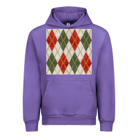 Tulip christmas diamond plaid seamless pattern Urban Hoodie - BundleAndBundleShop
