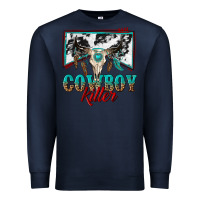 Navy cowboy killer Premium Sweatshirt - texasbilliewilder