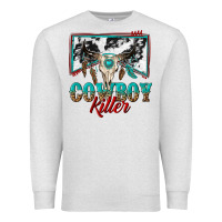 Oatmeal Heather cowboy killer Premium Sweatshirt - texasbilliewilder