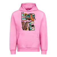 Fuchsia Pink love camp Urban Hoodie - JahusDesignShop