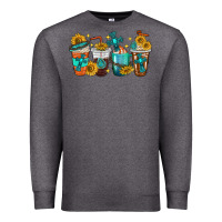 Charcoal Heather cross coffee cups Premium Sweatshirt - texasbilliewilder