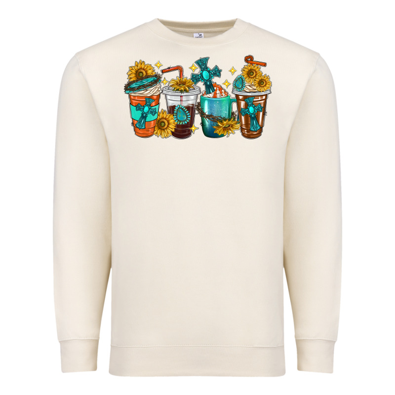 Cross Coffee Cups Premium Sweatshirt by texasbilliewilder | Teevron