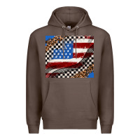 Coffee American flag and racee flag Premium Hoodie - AdoDesignShop
