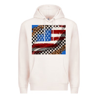 Pale Pink American flag and racee flag Premium Hoodie - AdoDesignShop