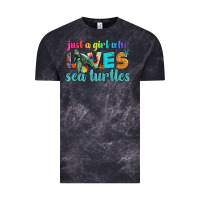 Cloud Black just a girl who loves sea turtle Vintage Tee - Artiststas