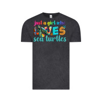Vintage Black just a girl who loves sea turtle Vintage Tee - Artiststas
