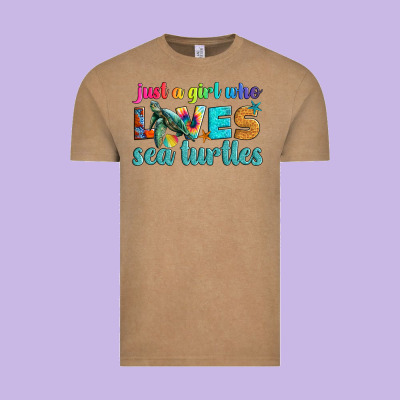 Just A Girl Who Loves Sea Turtle Vintage Tee Designed By Artiststas