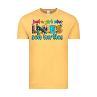 Vintage Mustard just a girl who loves sea turtle Vintage Tee - Artiststas