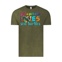 Vintage Olive just a girl who loves sea turtle Vintage Tee - Artiststas