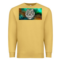 Antique Gold white tiger forest license plate Premium Sweatshirt - RanaPortraitStore
