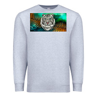 Heather Grey white tiger forest license plate Premium Sweatshirt - RanaPortraitStore
