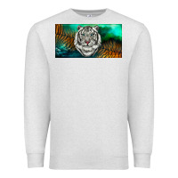Oatmeal Heather white tiger forest license plate Premium Sweatshirt - RanaPortraitStore