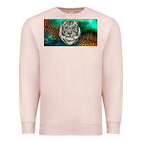 Pale Pink white tiger forest license plate Premium Sweatshirt - RanaPortraitStore