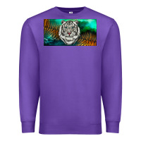 Purple white tiger forest license plate Premium Sweatshirt - RanaPortraitStore