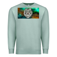 Seafoam white tiger forest license plate Premium Sweatshirt - RanaPortraitStore