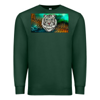 Sports Green white tiger forest license plate Premium Sweatshirt - RanaPortraitStore