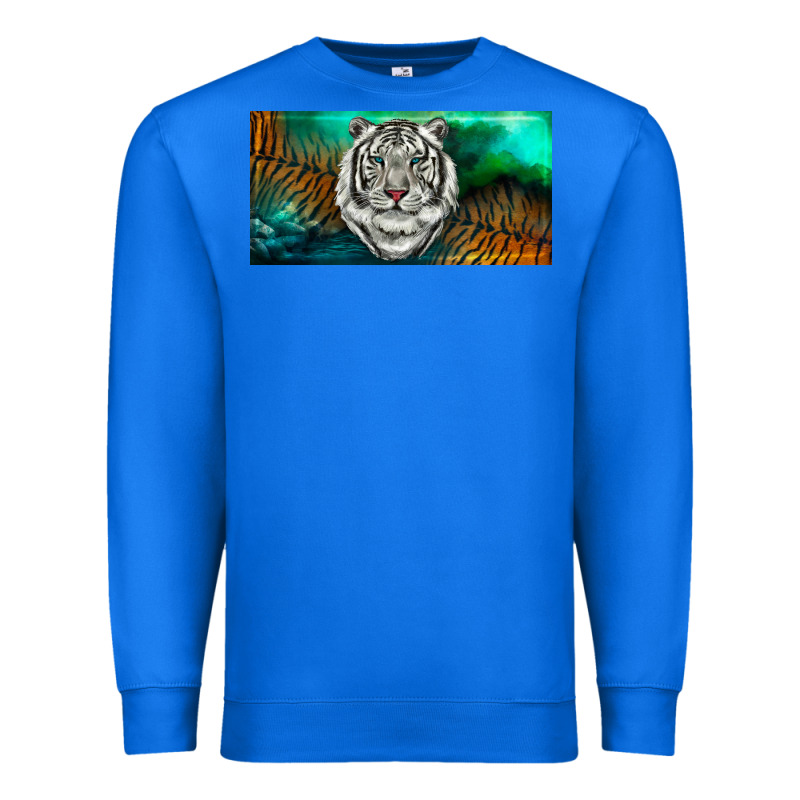 White Tiger Forest License Plate Premium Sweatshirt by RanaPortraitStore | Teevron