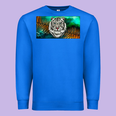 Premium Sweatshirt white tiger forest license plate