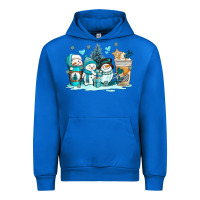 Cobalt winter snowman coffee cups Urban Hoodie - AdoDesignShop