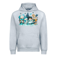Heather Grey winter snowman coffee cups Urban Hoodie - AdoDesignShop