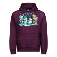 Mauve Wine winter snowman coffee cups Urban Hoodie - AdoDesignShop
