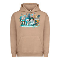 Pigment Burro winter snowman coffee cups Urban Hoodie - AdoDesignShop