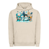 Pigment French Oak winter snowman coffee cups Urban Hoodie - AdoDesignShop