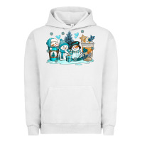 Pigment Lunar Rock winter snowman coffee cups Urban Hoodie - AdoDesignShop