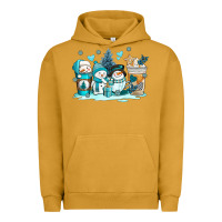Pigment Peanut Butter winter snowman coffee cups Urban Hoodie - AdoDesignShop
