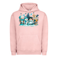Pigment Salmon winter snowman coffee cups Urban Hoodie - AdoDesignShop