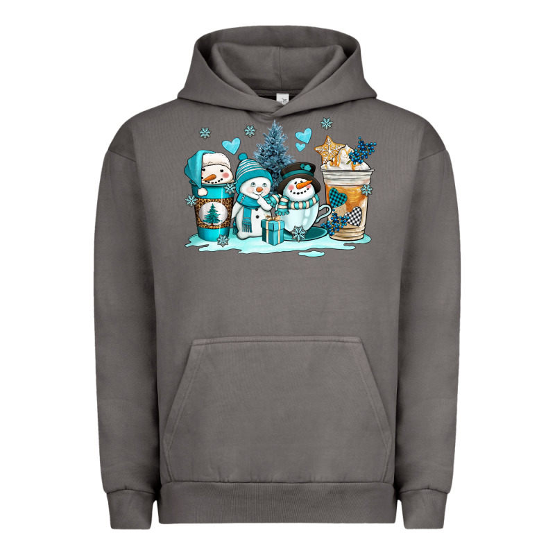 Winter Snowman Coffee Cups Urban Hoodie by AdoDesignShop | Teevron