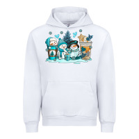 White winter snowman coffee cups Urban Hoodie - AdoDesignShop