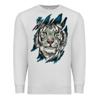 Dove Grey White Tiger Scratch Mark Premium Sweatshirt - RanaPortraitStore