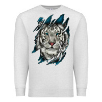 Oatmeal Heather White Tiger Scratch Mark Premium Sweatshirt - RanaPortraitStore