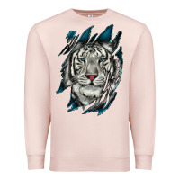 Pale Pink White Tiger Scratch Mark Premium Sweatshirt - RanaPortraitStore