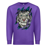 Purple White Tiger Scratch Mark Premium Sweatshirt - RanaPortraitStore