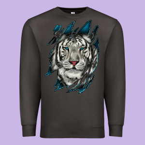 White Tiger Scratch Mark Premium Sweatshirt Designed By Ranaportraitstore