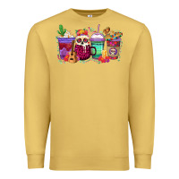 Antique Gold dia de los muertos coffee cups Premium Sweatshirt - texasbilliewilder
