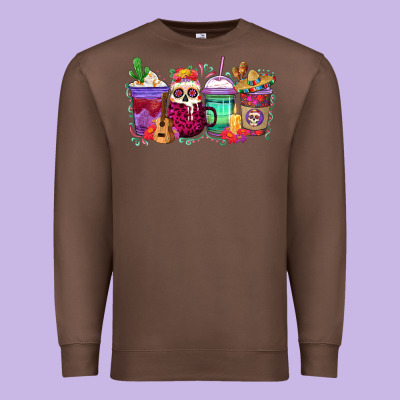 Premium Sweatshirt dia de los muertos coffee cups