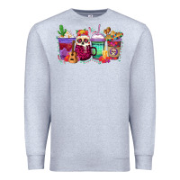 Heather Grey dia de los muertos coffee cups Premium Sweatshirt - texasbilliewilder