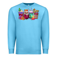 Ocean Blue dia de los muertos coffee cups Premium Sweatshirt - texasbilliewilder
