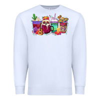 White dia de los muertos coffee cups Premium Sweatshirt - texasbilliewilder