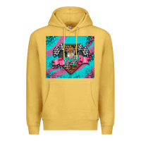 Antique Gold racing pink Premium Hoodie - AdoDesignShop