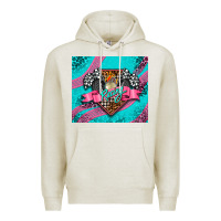 Oatmeal Heather racing pink Premium Hoodie - AdoDesignShop