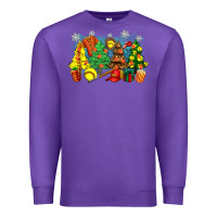 Purple christmas trees with softball Premium Sweatshirt - Zillion Design Studio