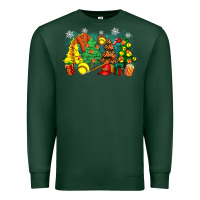 Sports Green christmas trees with softball Premium Sweatshirt - Zillion Design Studio