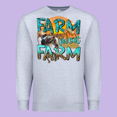 Premium Sweatshirt farm sweet farm with horses