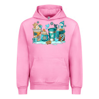Fuchsia Pink winter coffe cups Urban Hoodie - AdoDesignShop