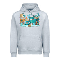 Heather Grey winter coffe cups Urban Hoodie - AdoDesignShop